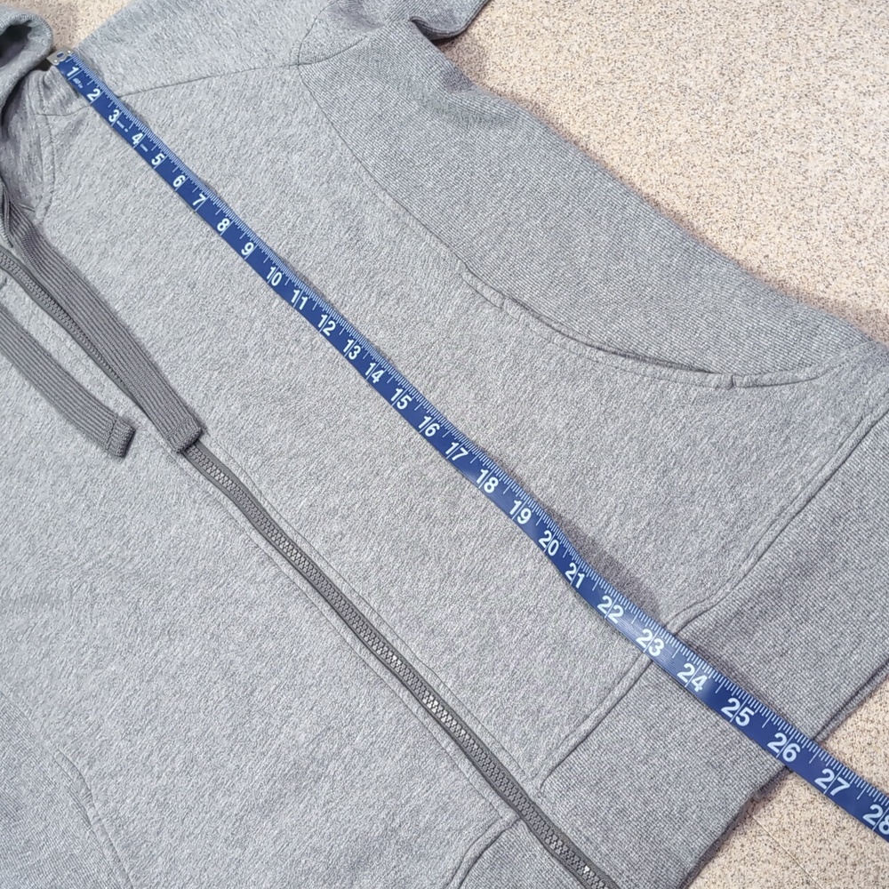 Eddie Bauer full zip hoodie sweatshirt jacket, gray, women's XL, thumb holes - Picture 7 of 14